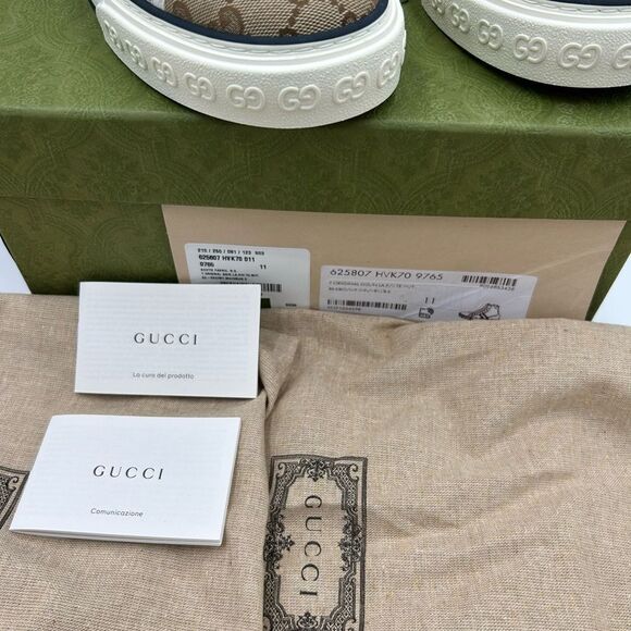 Men's Gucci tennis 1977 high top sneakers size 11 made in Italy - Picture 6 of 12